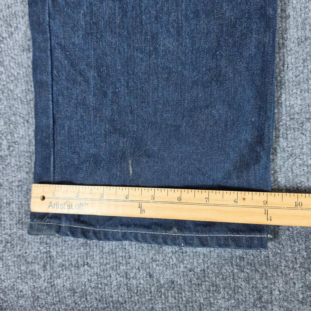 Helix Slim Boot Jeans Mens Dark Wash Blue Denim Tagged 36x32 Actual 36x31 Used